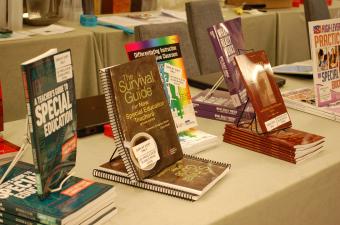 Books on a table